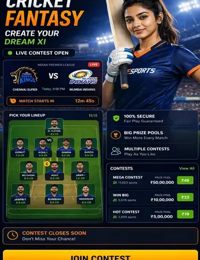 Come (come app) fantasy cricket & matchday visual 3
